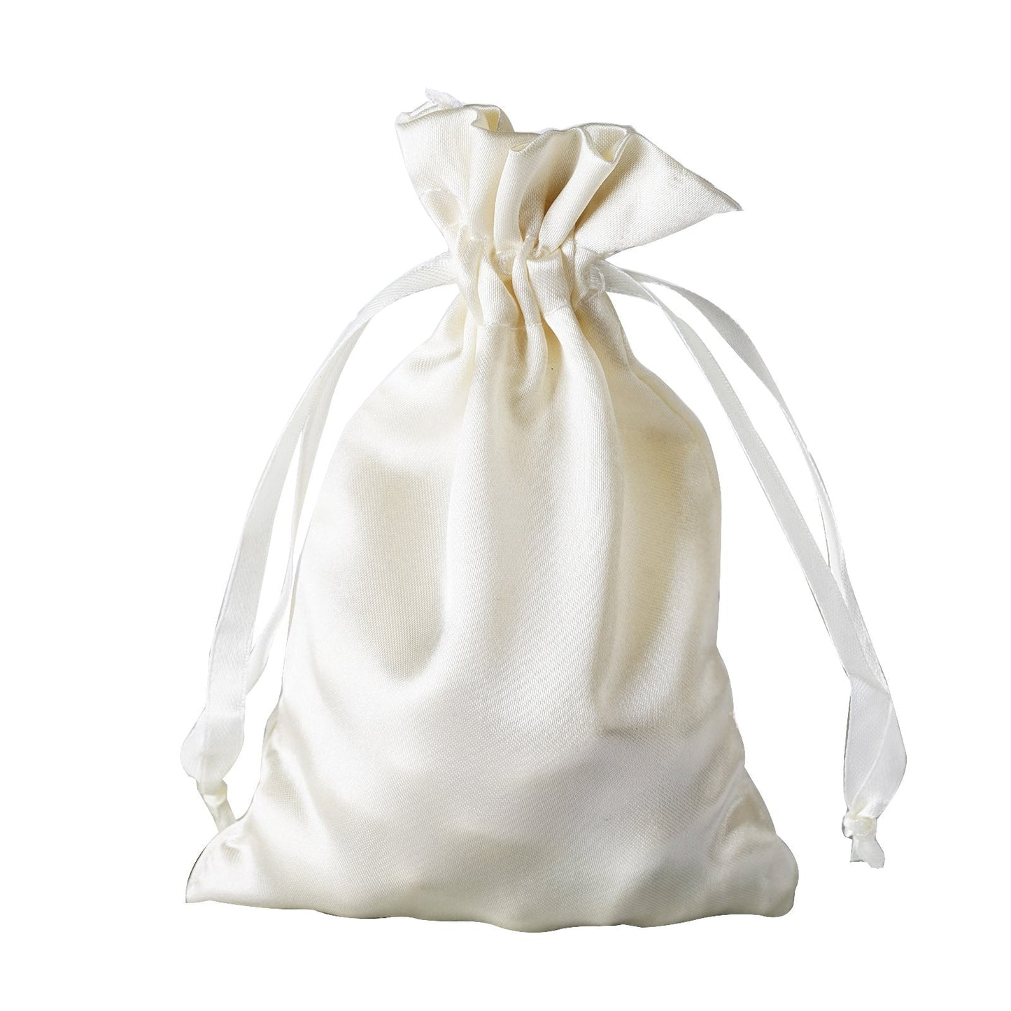 12 Pack 4"x6" Ivory Satin Drawstring Wedding Party Favor Gift Bags
